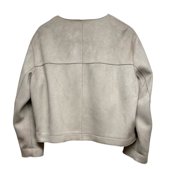 Zara Basic Faux Suede Jacket – Neutral Beige (Size L) - Picture 2 of 6